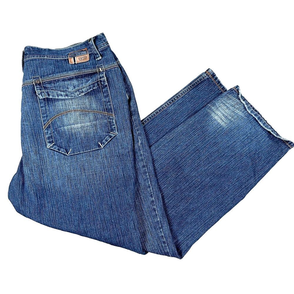 Enyce Mens Size 40x32 Blue‎ Denim Jeans Baggy Medium Wash Flap Pockets